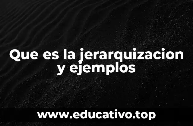 Que es la jerarquizacion y ejemplos