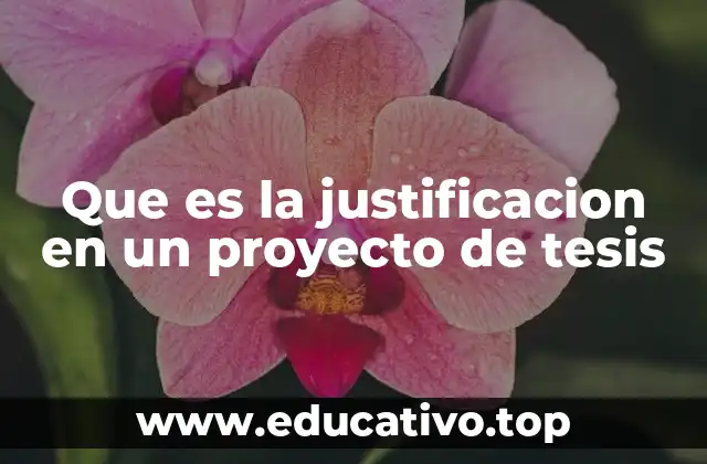 Que es la justificacion en un proyecto de tesis