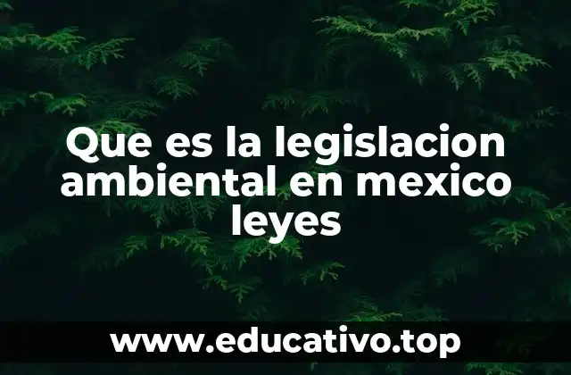 Que es la legislacion ambiental en mexico leyes
