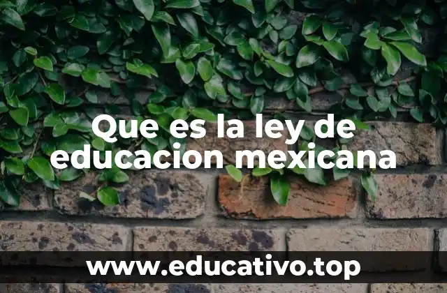 Que es la ley de educacion mexicana