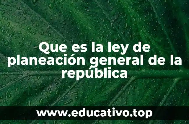 El papel de la planeación en el desarrollo nacional