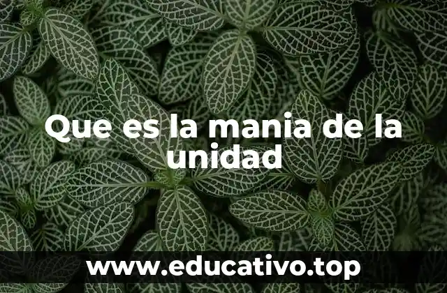 Que es la mania de la unidad