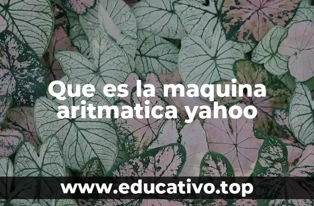 Que es la maquina aritmatica yahoo