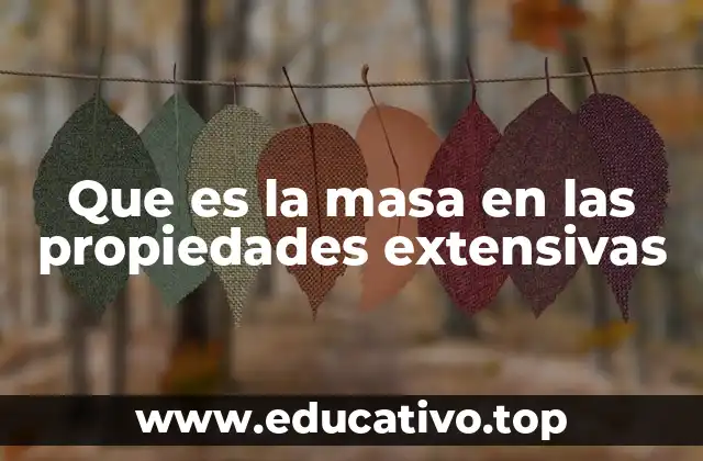 Que es la masa en las propiedades extensivas