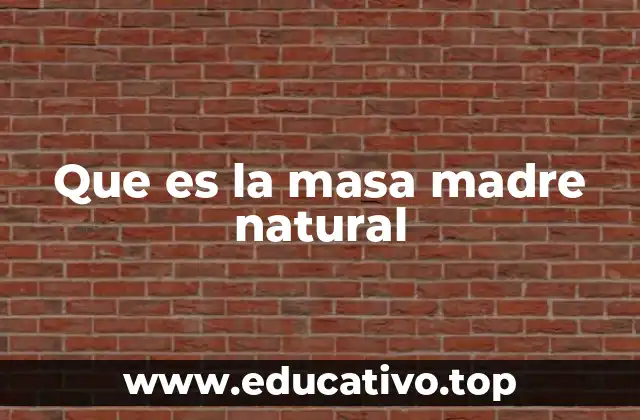 Que es la masa madre natural