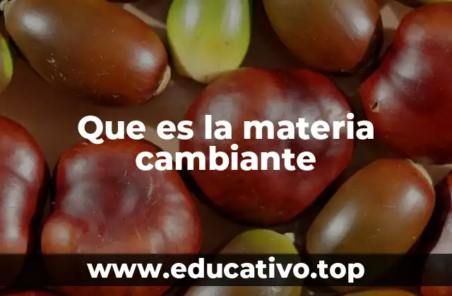 Que es la materia cambiante
