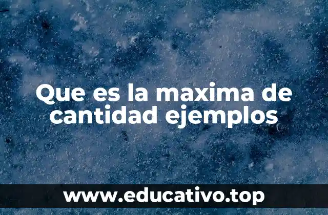 Que es la maxima de cantidad ejemplos