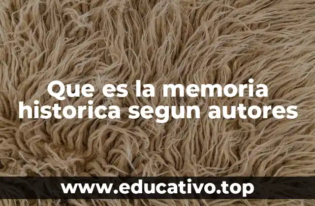 Que es la memoria historica segun autores