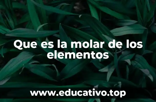 Que es la molar de los elementos