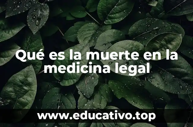 Qué es la muerte en la medicina legal