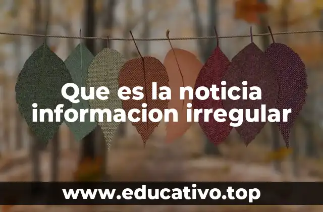 Que es la noticia informacion irregular