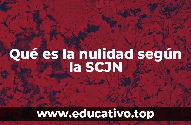 Qué es la nulidad según la SCJN