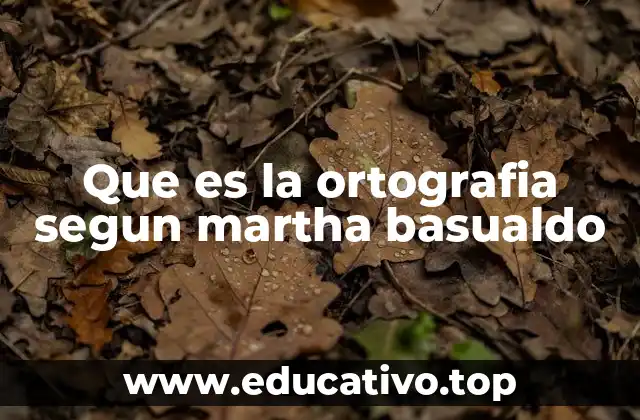 Que es la ortografia segun martha basualdo