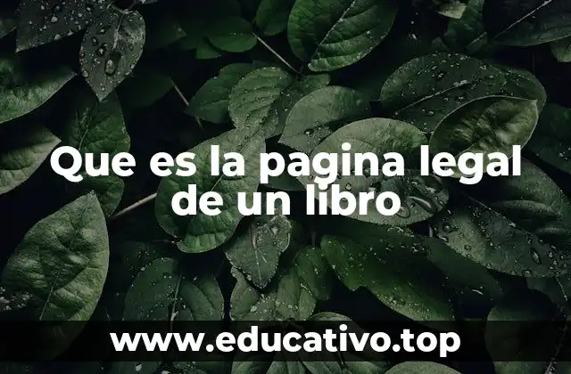Que es la pagina legal de un libro