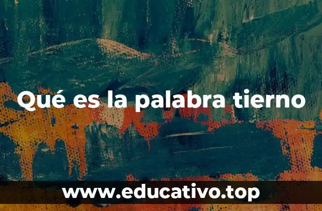 Qué es la palabra tierno