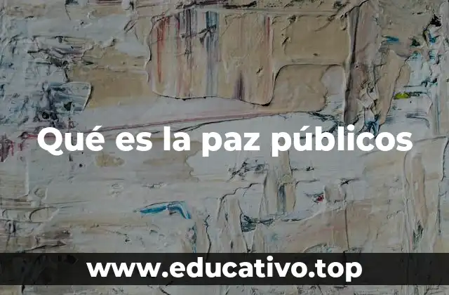 Qué es la paz públicos
