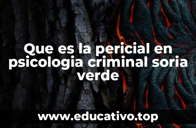 Que es la pericial en psicologia criminal soria verde
