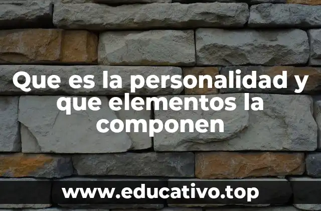 Que es la personalidad y que elementos la componen