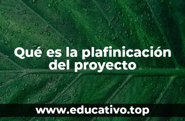 Qué es la plafinicación del proyecto