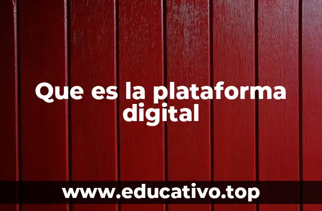 Que es la plataforma digital