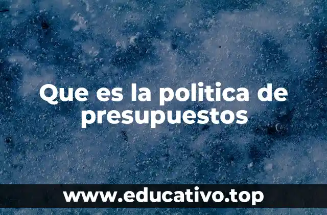 Que es la politica de presupuestos