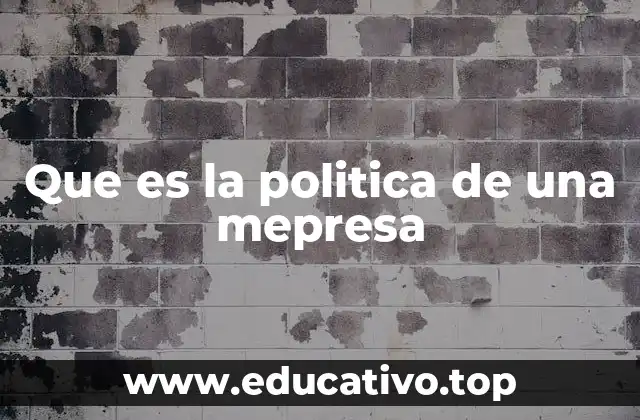 Que es la politica de una mepresa