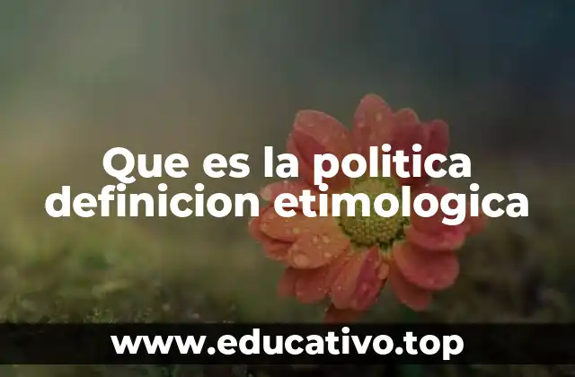 Que es la politica definicion etimologica