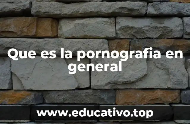 Que es la pornografia en general