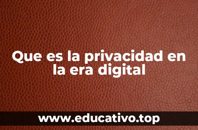 Que es la privacidad en la era digital
