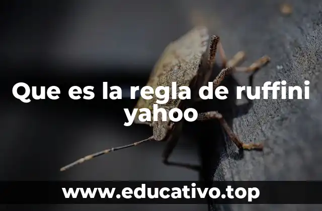 Que es la regla de ruffini yahoo