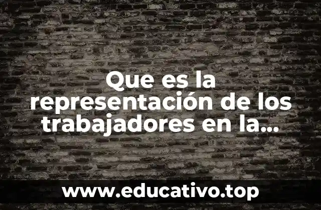 Que es la representación de los trabajadores en la organización