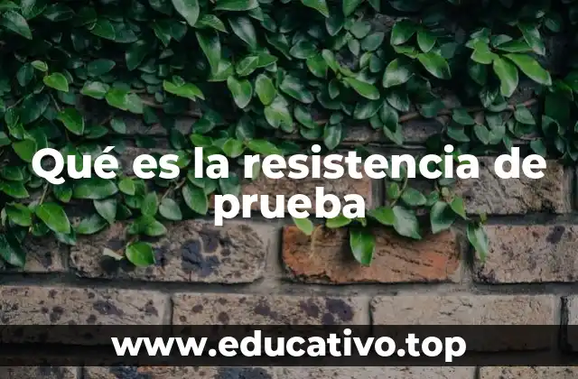 Qué es la resistencia de prueba