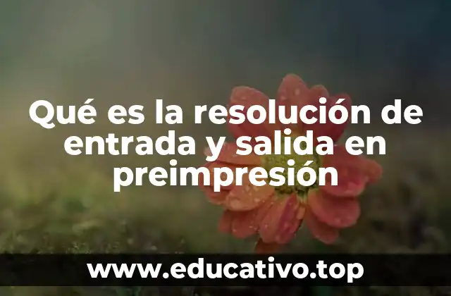 Qué es la resolución de entrada y salida en preimpresión