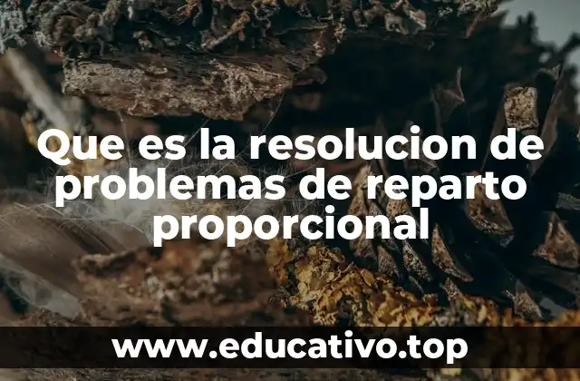 Que es la resolucion de problemas de reparto proporcional