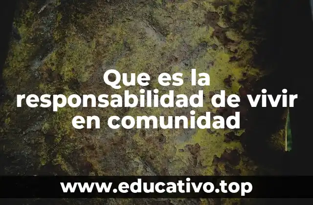 Que es la responsabilidad de vivir en comunidad