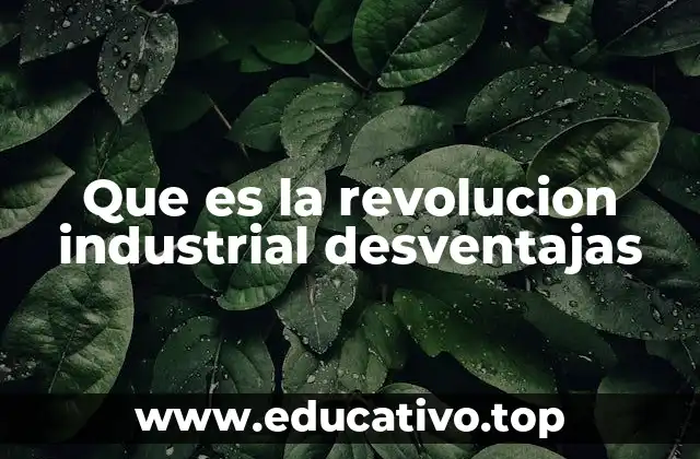 Que es la revolucion industrial desventajas