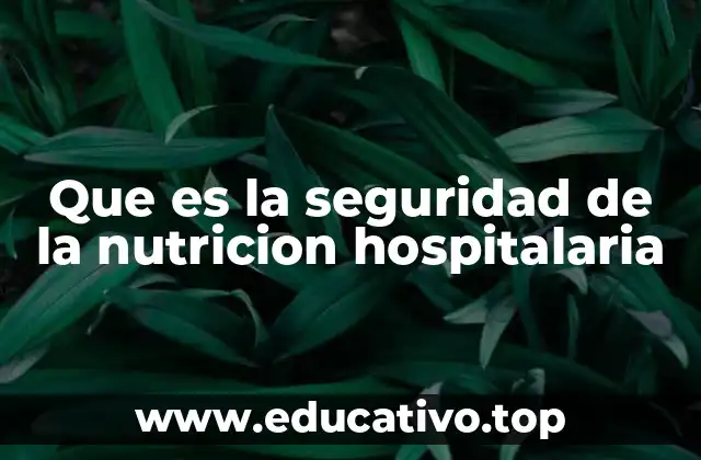 Que es la seguridad de la nutricion hospitalaria