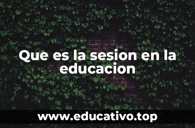 Que es la sesion en la educacion