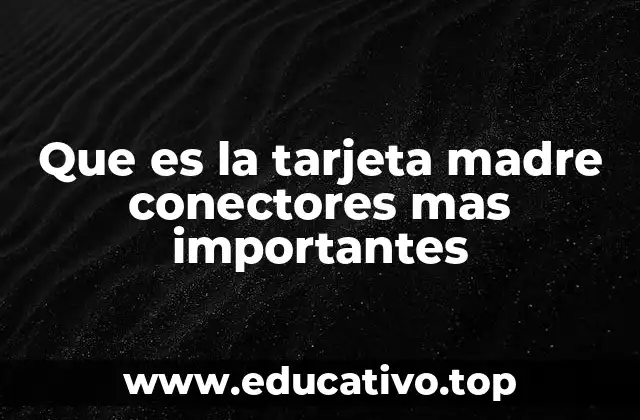 Que es la tarjeta madre conectores mas importantes