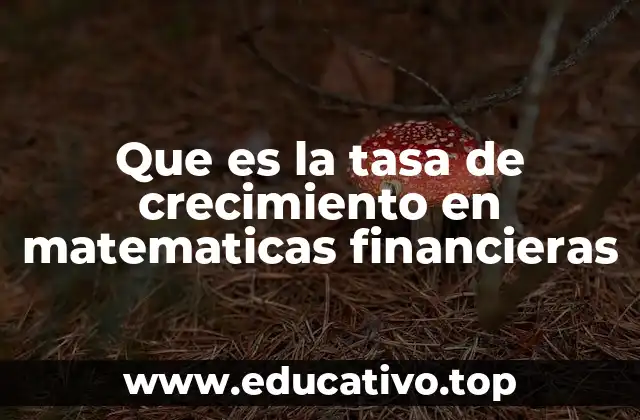 Que es la tasa de crecimiento en matematicas financieras