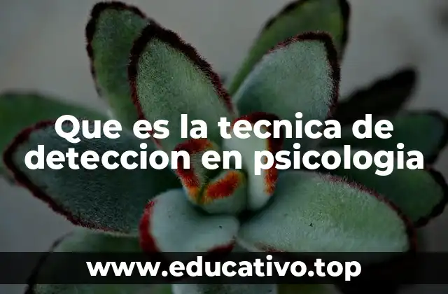 Que es la tecnica de deteccion en psicologia