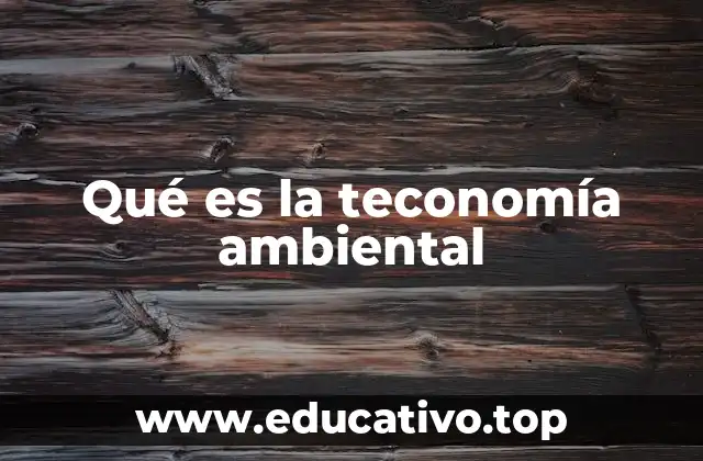 Qué es la teconomía ambiental