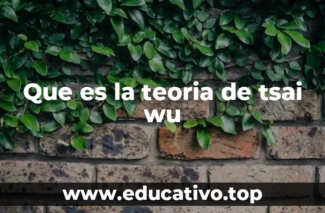 Que es la teoria de tsai wu