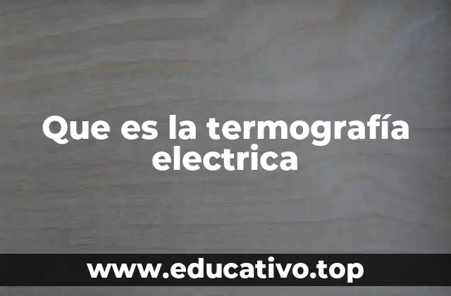 Que es la termografía electrica
