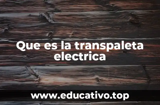 Que es la transpaleta electrica