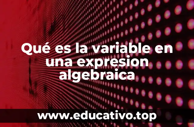 Qué es la variable en una expresion algebraica