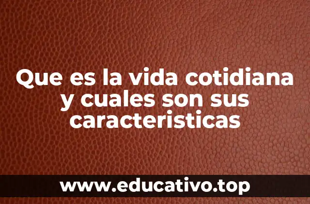 Que es la vida cotidiana y cuales son sus caracteristicas