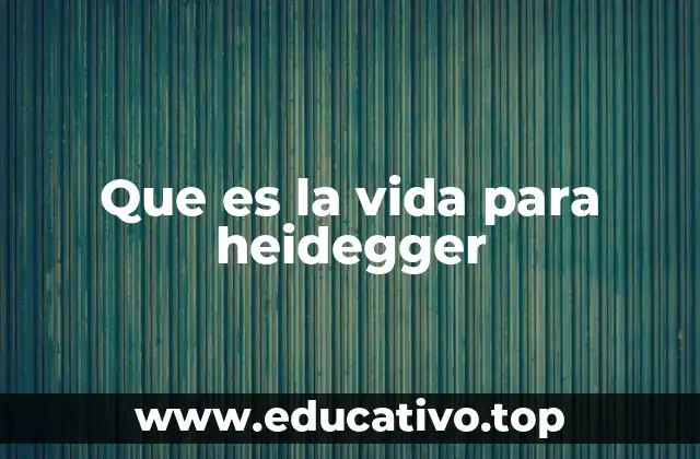 Que es la vida para heidegger