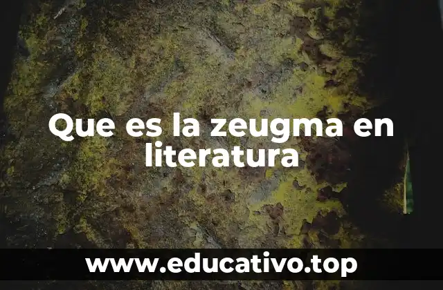 Que es la zeugma en literatura