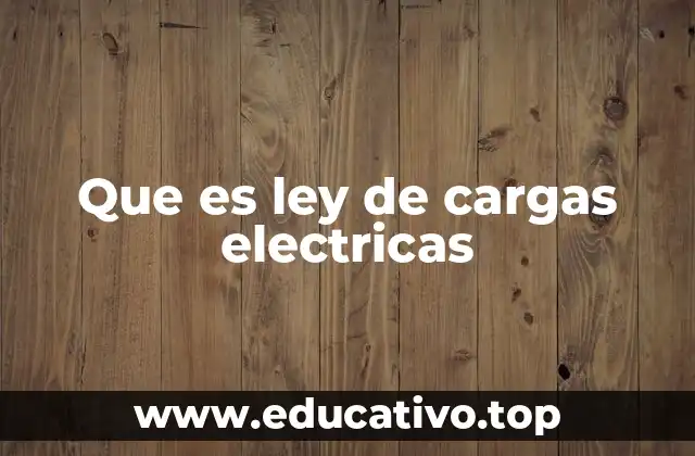 Que es ley de cargas electricas